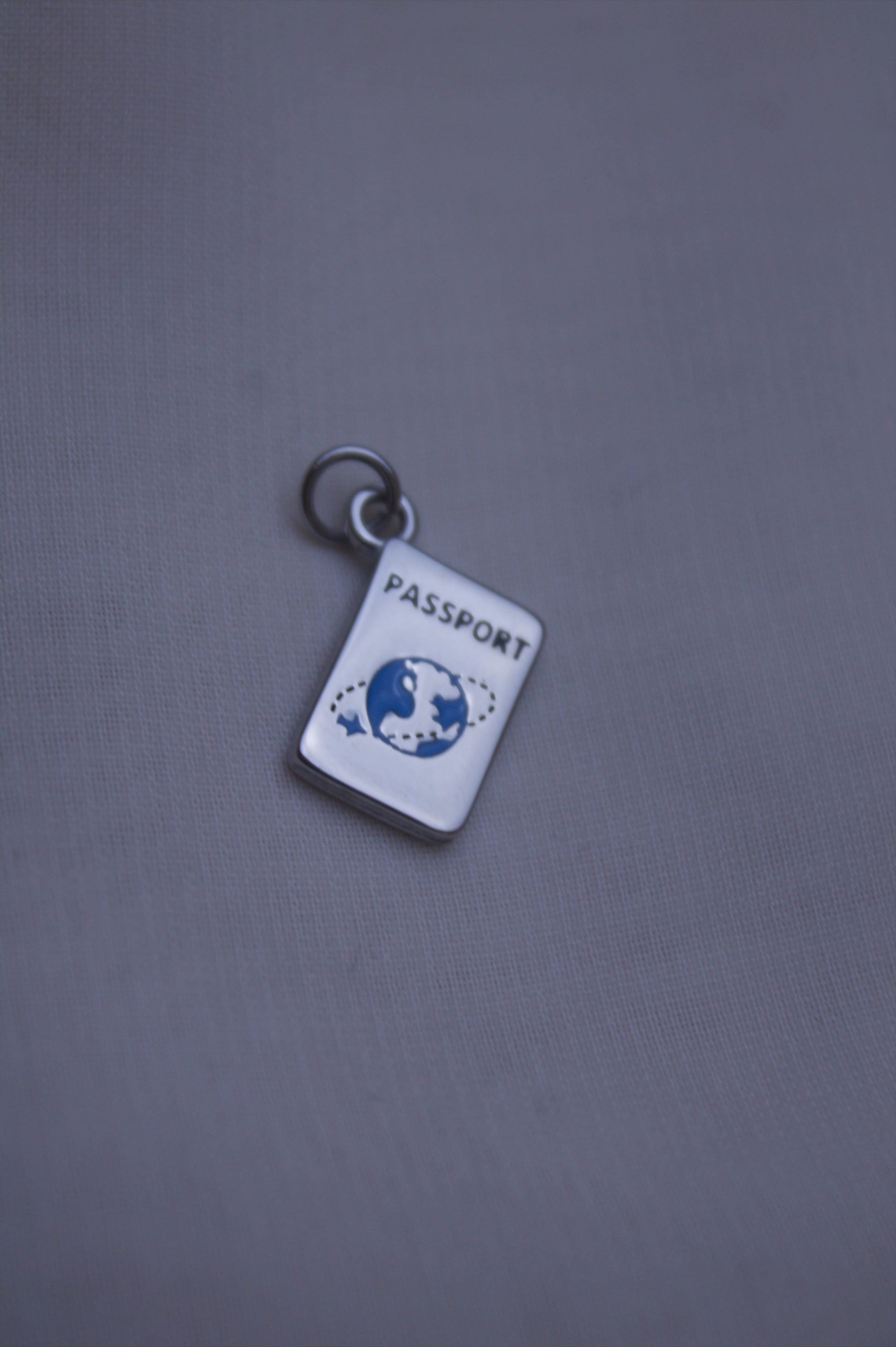 Enamel Silver Passport Charm