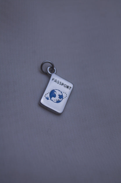 Enamel Silver Passport Charm