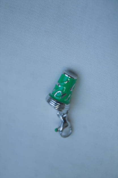 Green Enamel Iced Coffee Charm