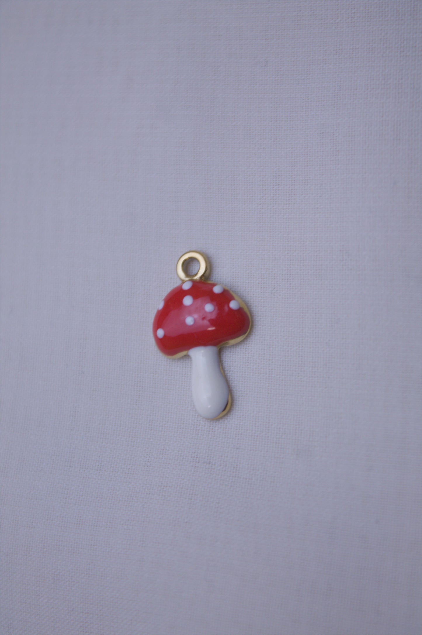 Red Enamel Mushroom Charm