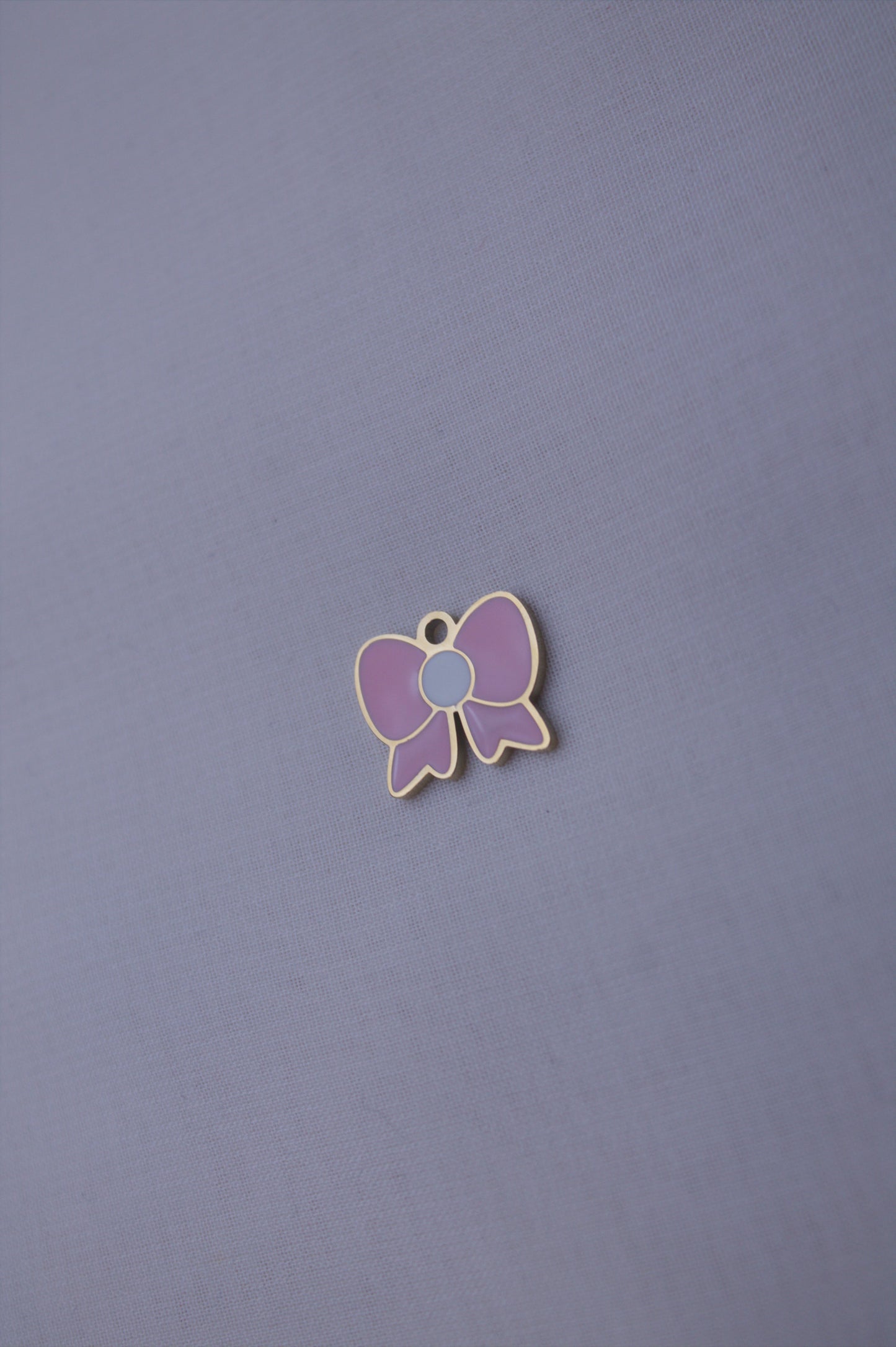Pink Enamel Bow Charm