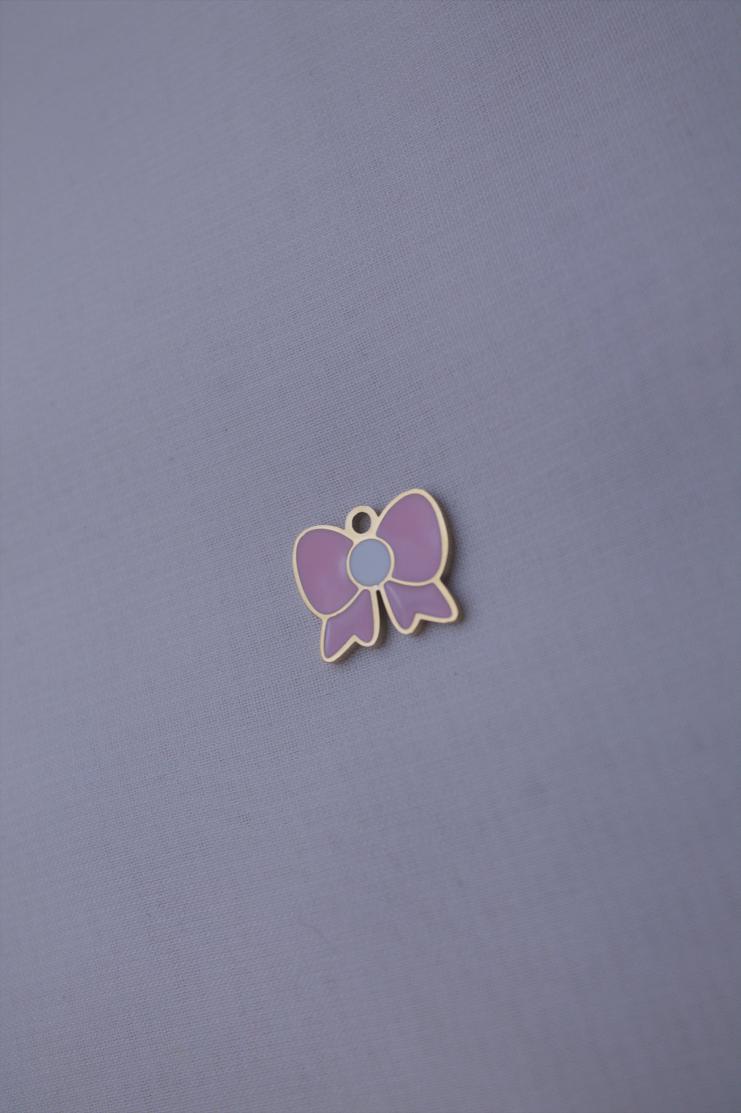 Pink Enamel Bow Charm