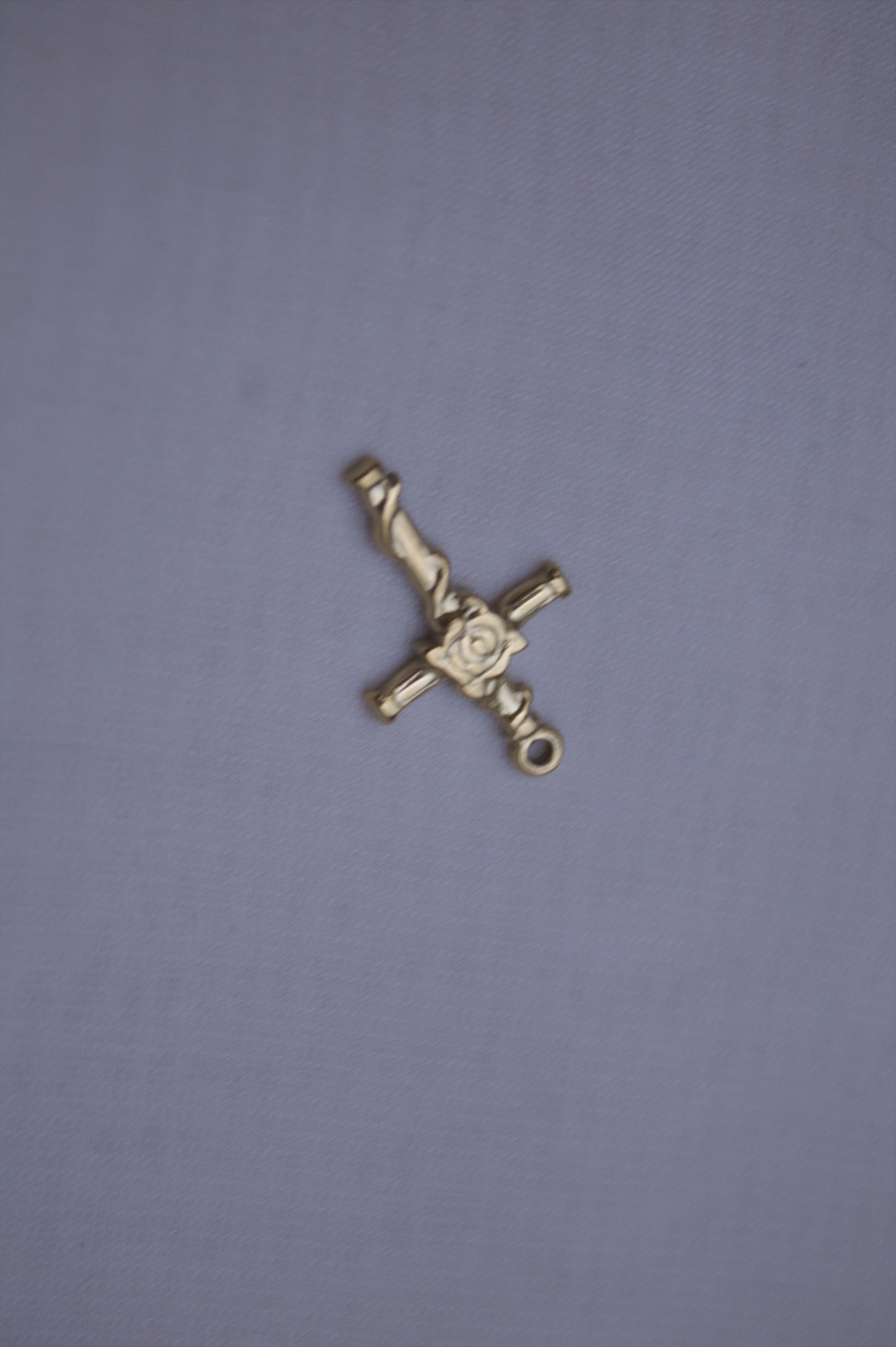 Classic Gold Rose Cross Charm
