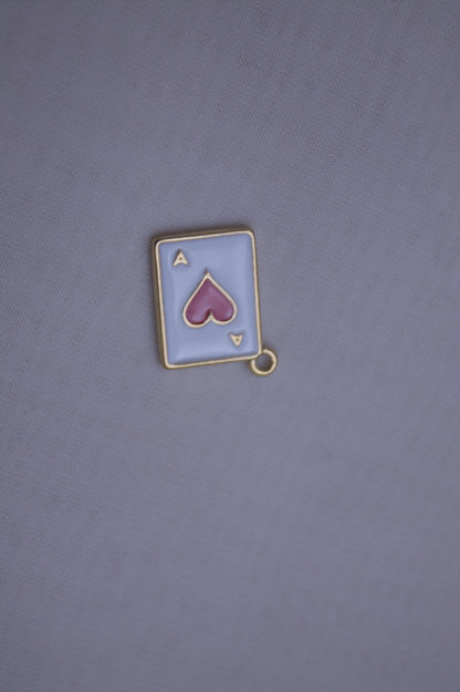 Enamel Ace Of Hearts Card Charm