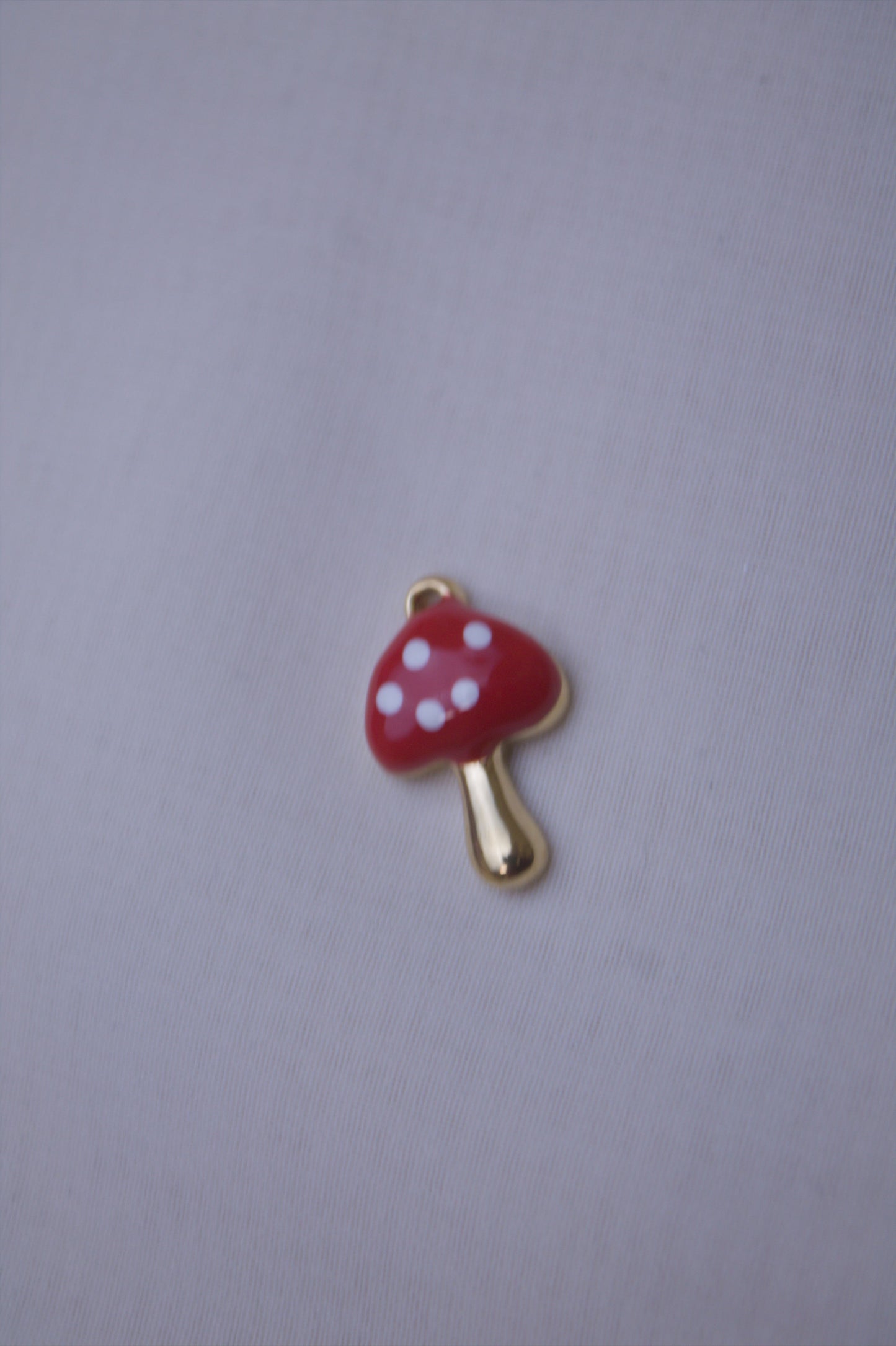 Red Enamel Mushroom Charm