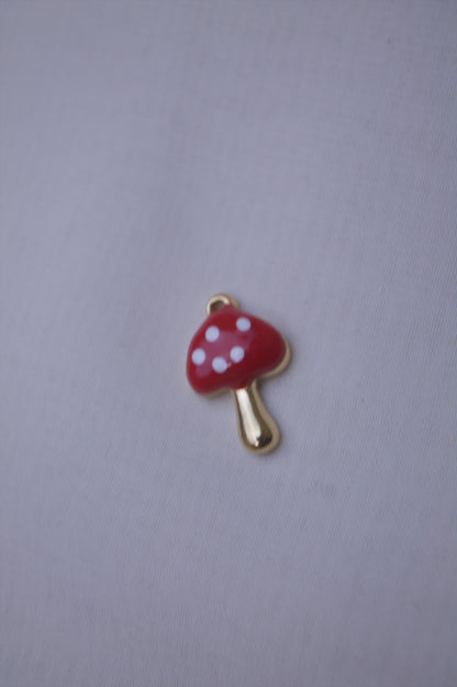 Red Enamel Mushroom Charm