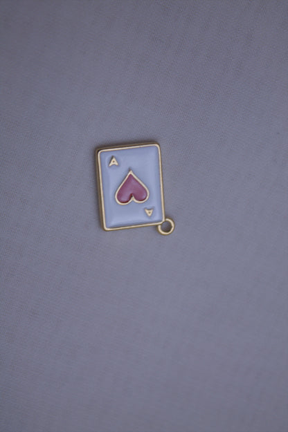 Enamel Ace Of Hearts Card Charm