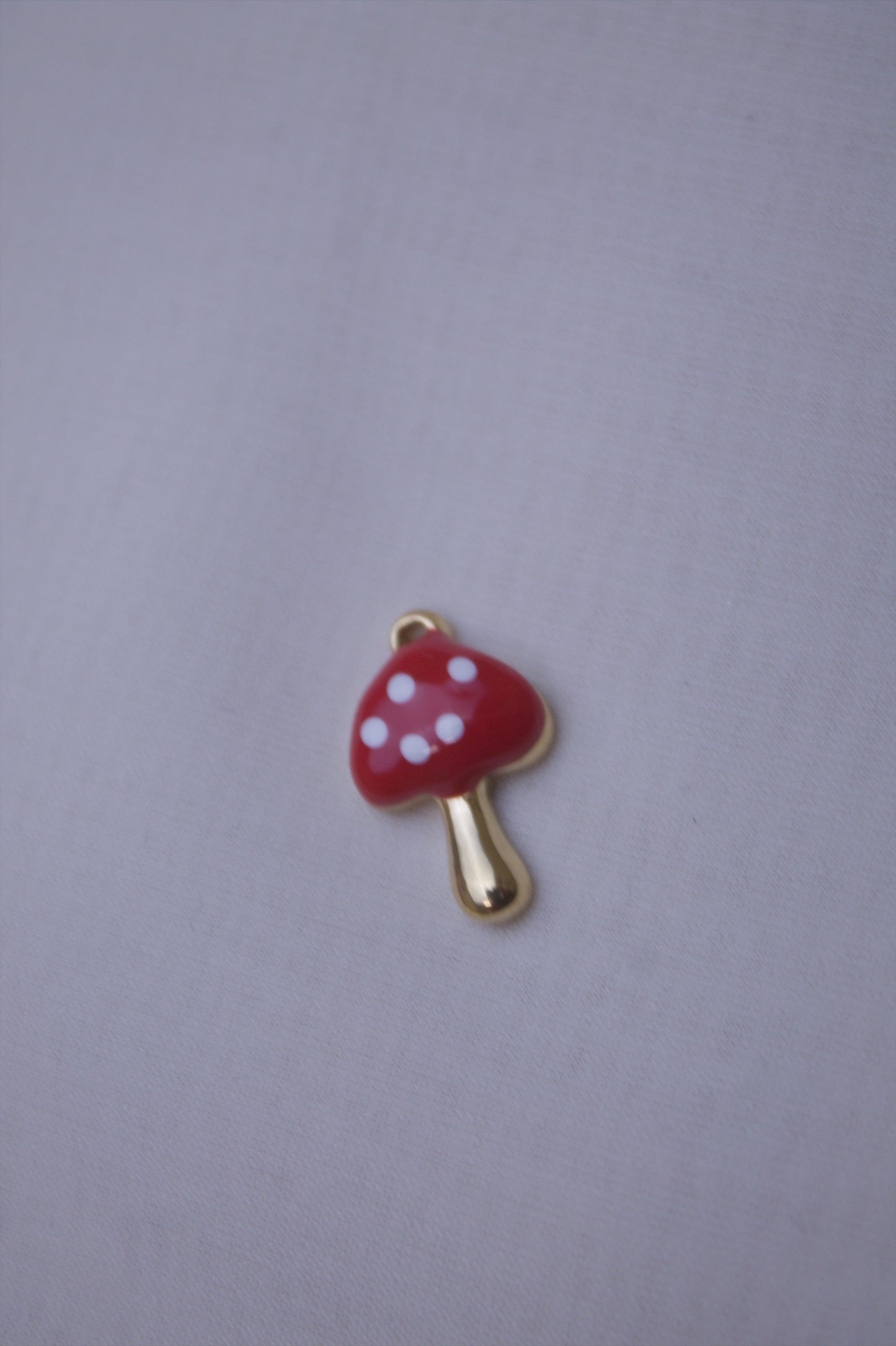 Red Enamel Mushroom Charm