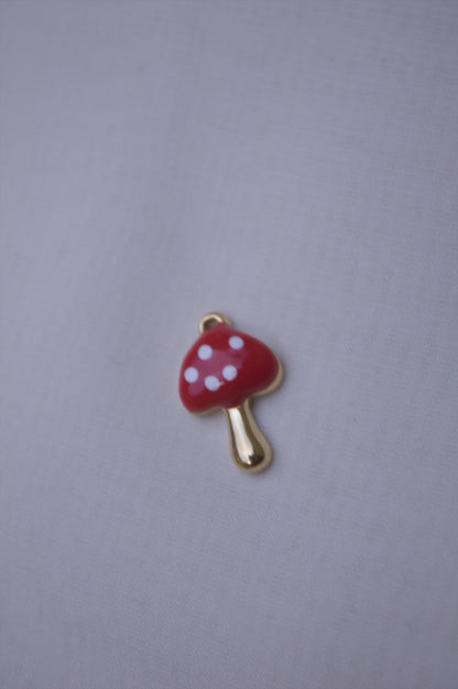 Red Enamel Mushroom Charm