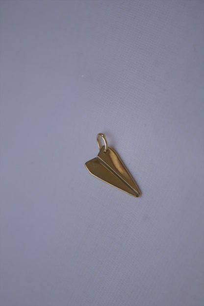 Classic Gold Paper Airplane Charm