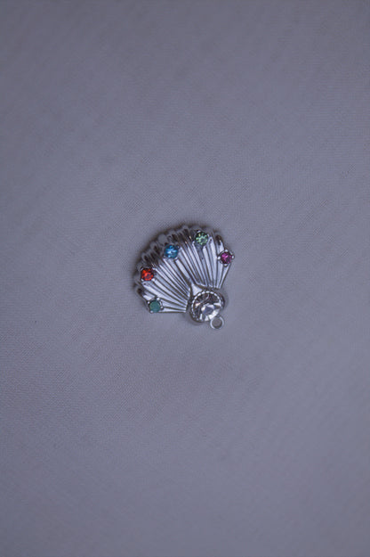 Crystal Silver Seashell Charm