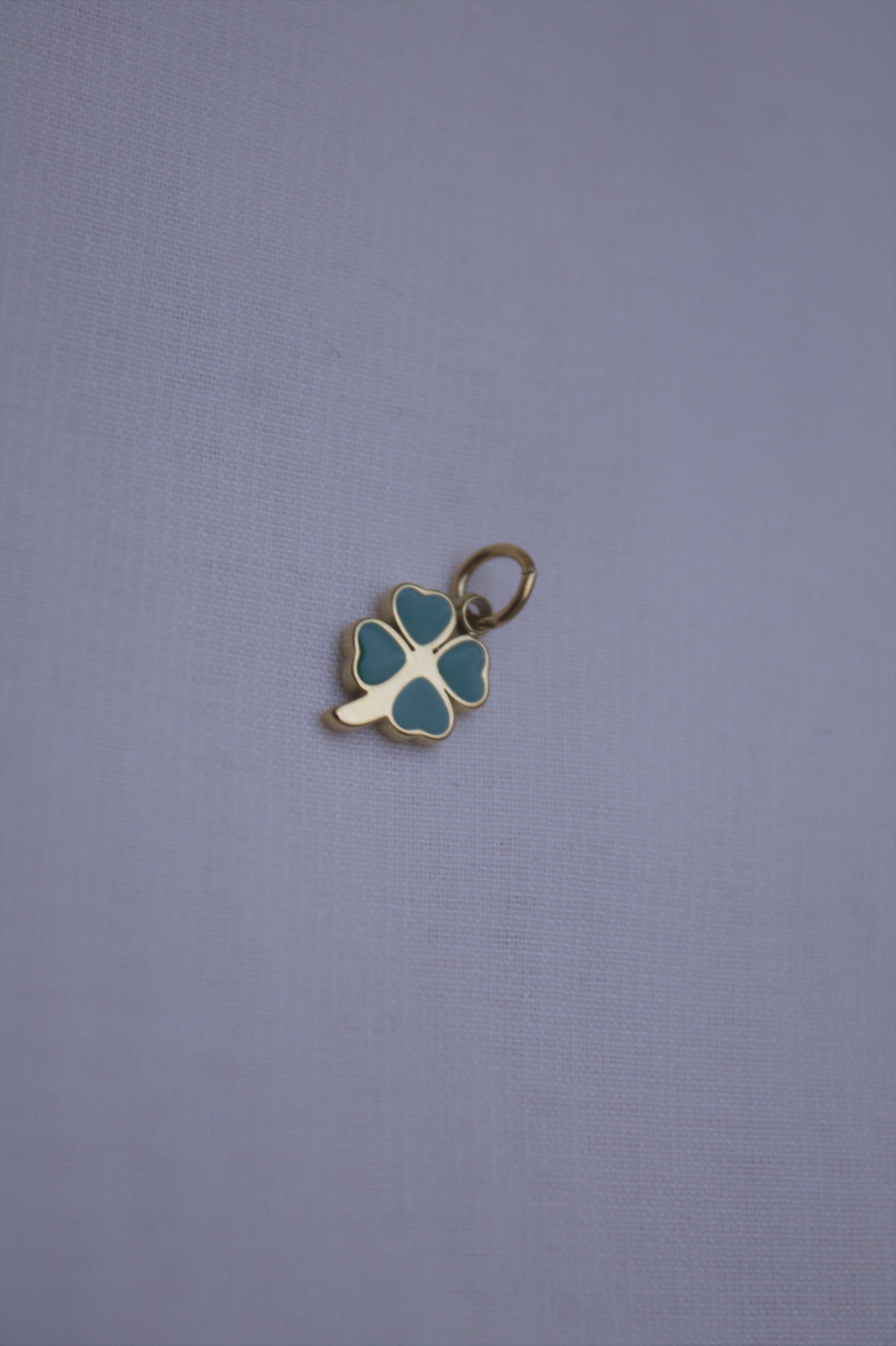 Teal Enamel Clover Charm