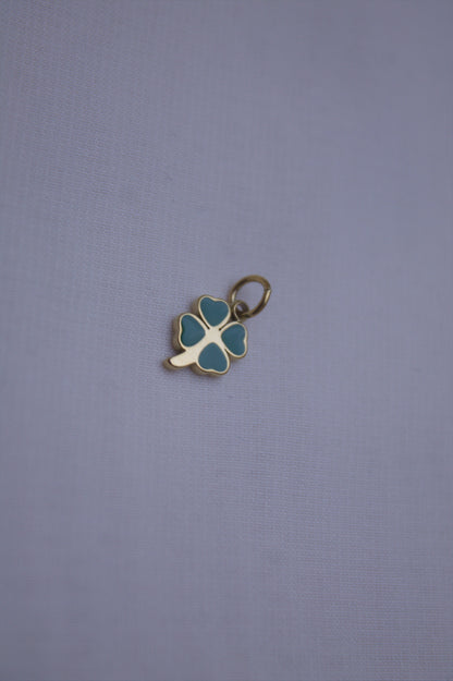 Teal Enamel Clover Charm