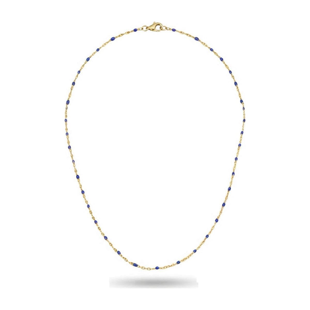 Sapphire Enamel Gold Necklace