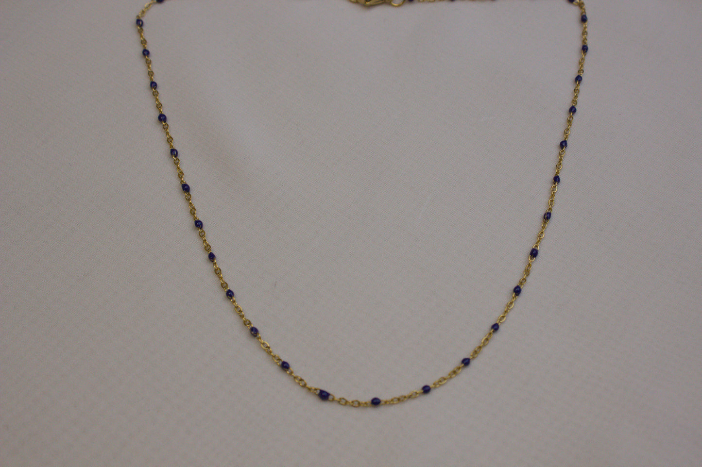 Sapphire Enamel Gold Necklace