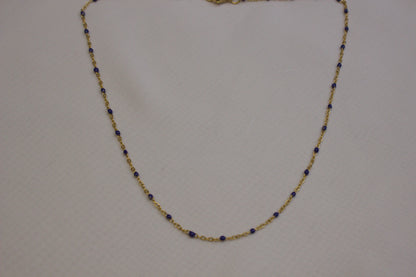 Sapphire Enamel Gold Necklace