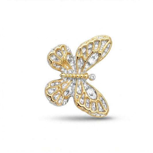 Silver Gold Butterfly Charm