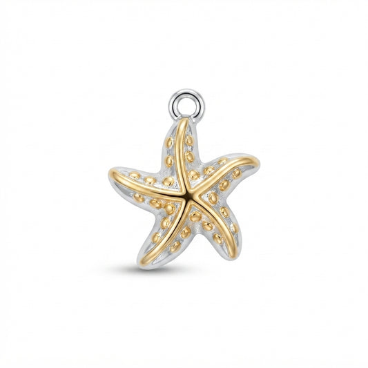 Silver Gold Starfish Charm