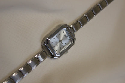 Silver Link Rectangular Silver Dial Italian Watch