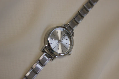 Silver Link Round Silver Dial Italian Watch