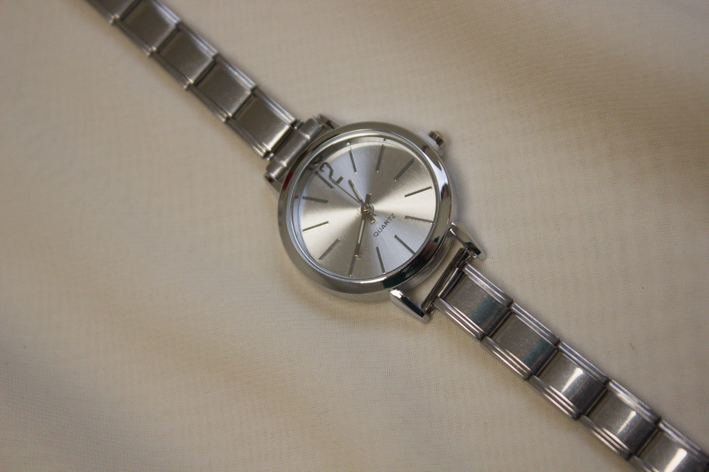 Silver Link Round Silver Dial Italian Watch