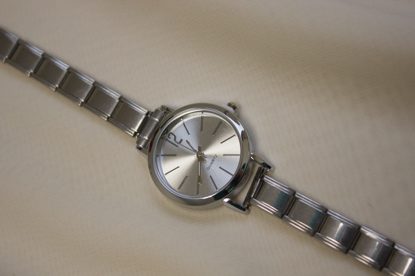 Silver Link Round Silver Dial Italian Watch