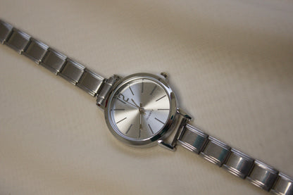 Silver Link Round Silver Dial Italian Watch