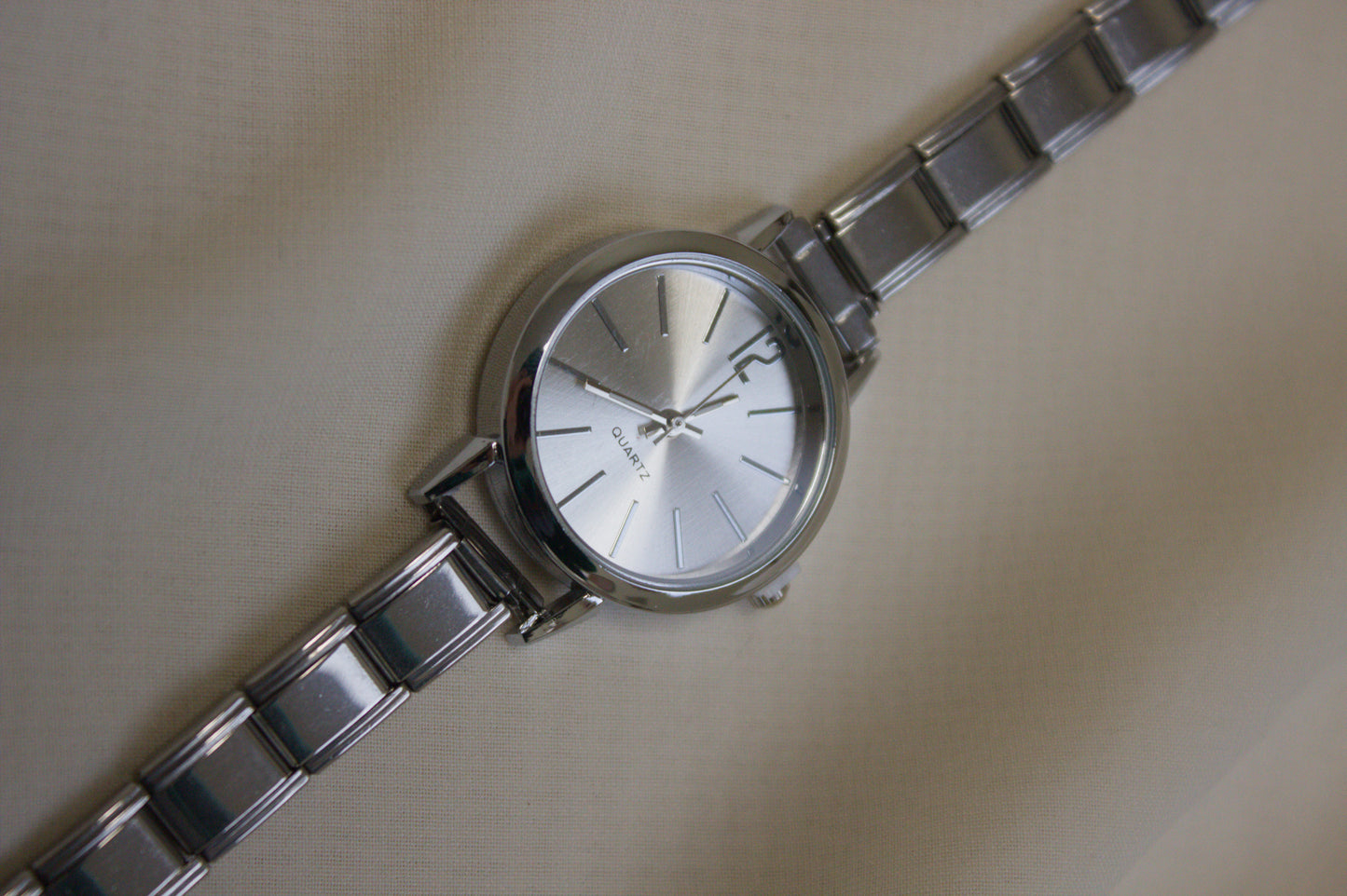 Silver Link Round Silver Dial Italian Watch