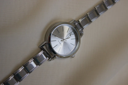 Silver Link Round Silver Dial Italian Watch