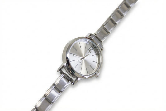 Silver Link Round Silver Dial Italian Watch