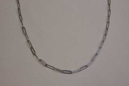 Silver Paperclip Chain Necklace