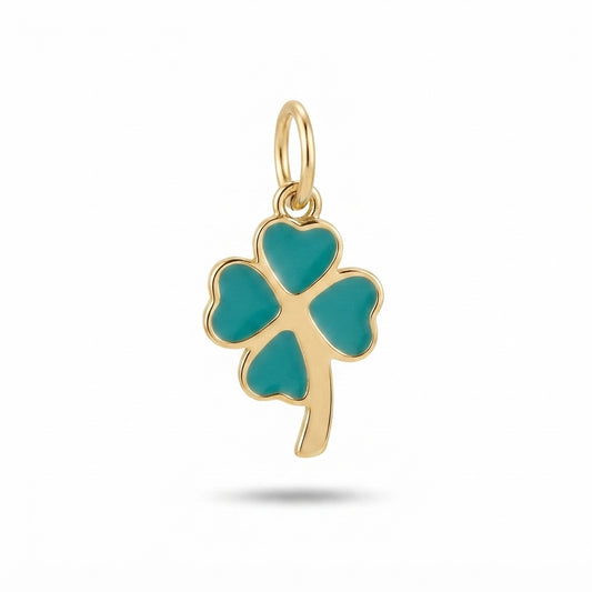 Teal Enamel Clover Charm