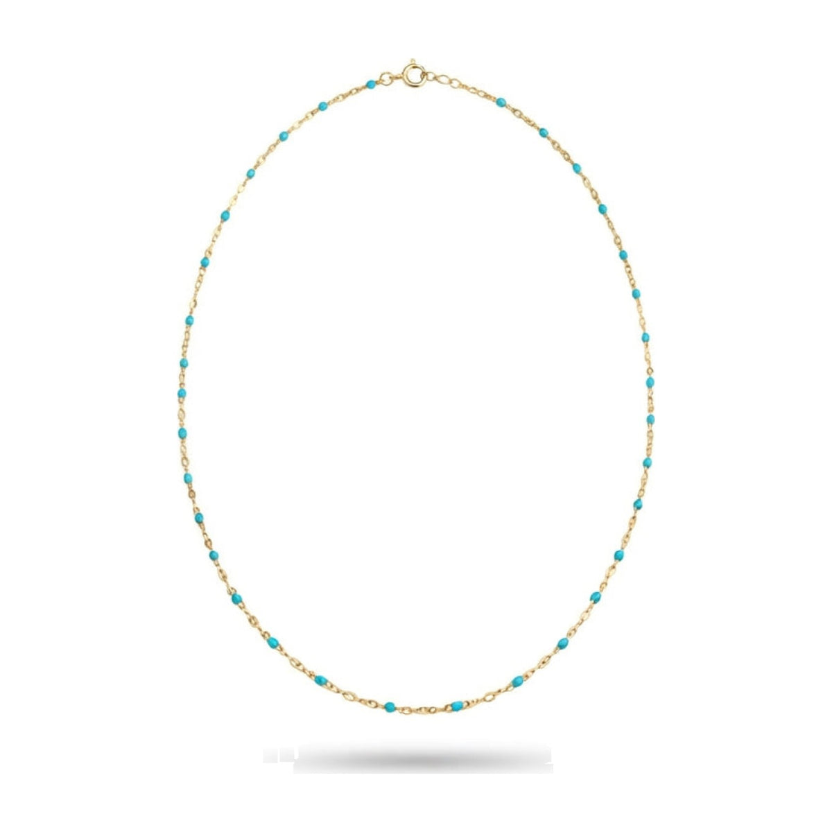 Turquoise Bead Gold Necklace