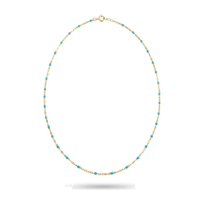 Turquoise Bead Gold Necklace