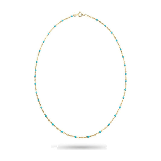 Turquoise Bead Gold Necklace