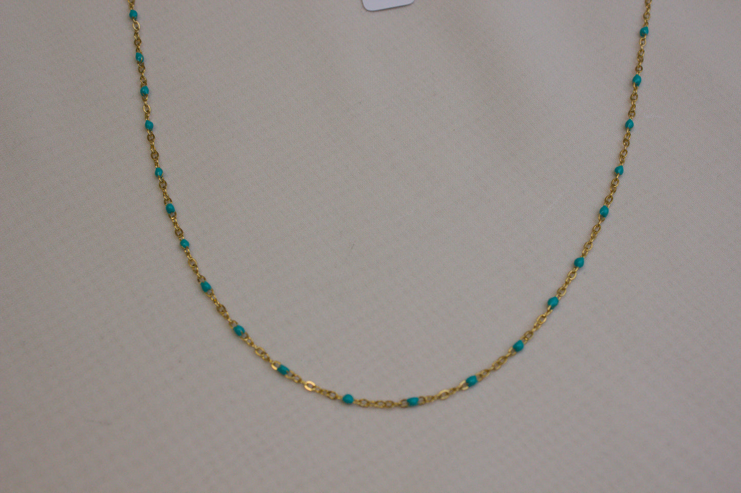 Turquoise Bead Gold Necklace
