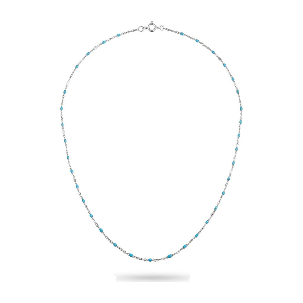Turquoise Enamel Silver Necklace
