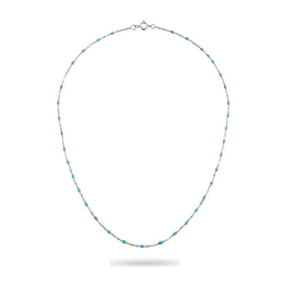 Turquoise Enamel Silver Necklace