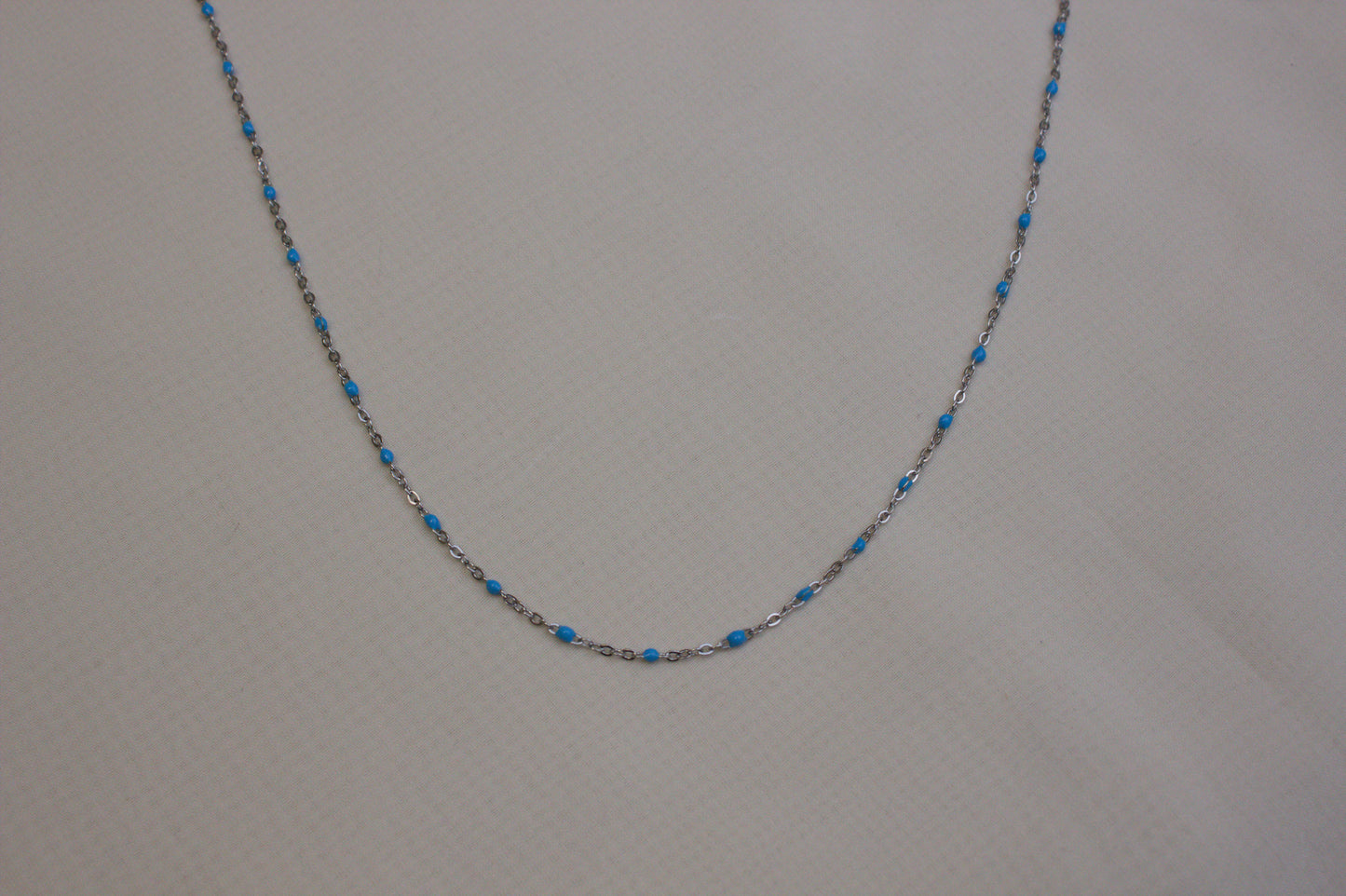 Turquoise Enamel Silver Necklace