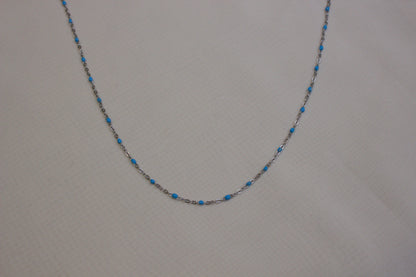 Turquoise Enamel Silver Necklace