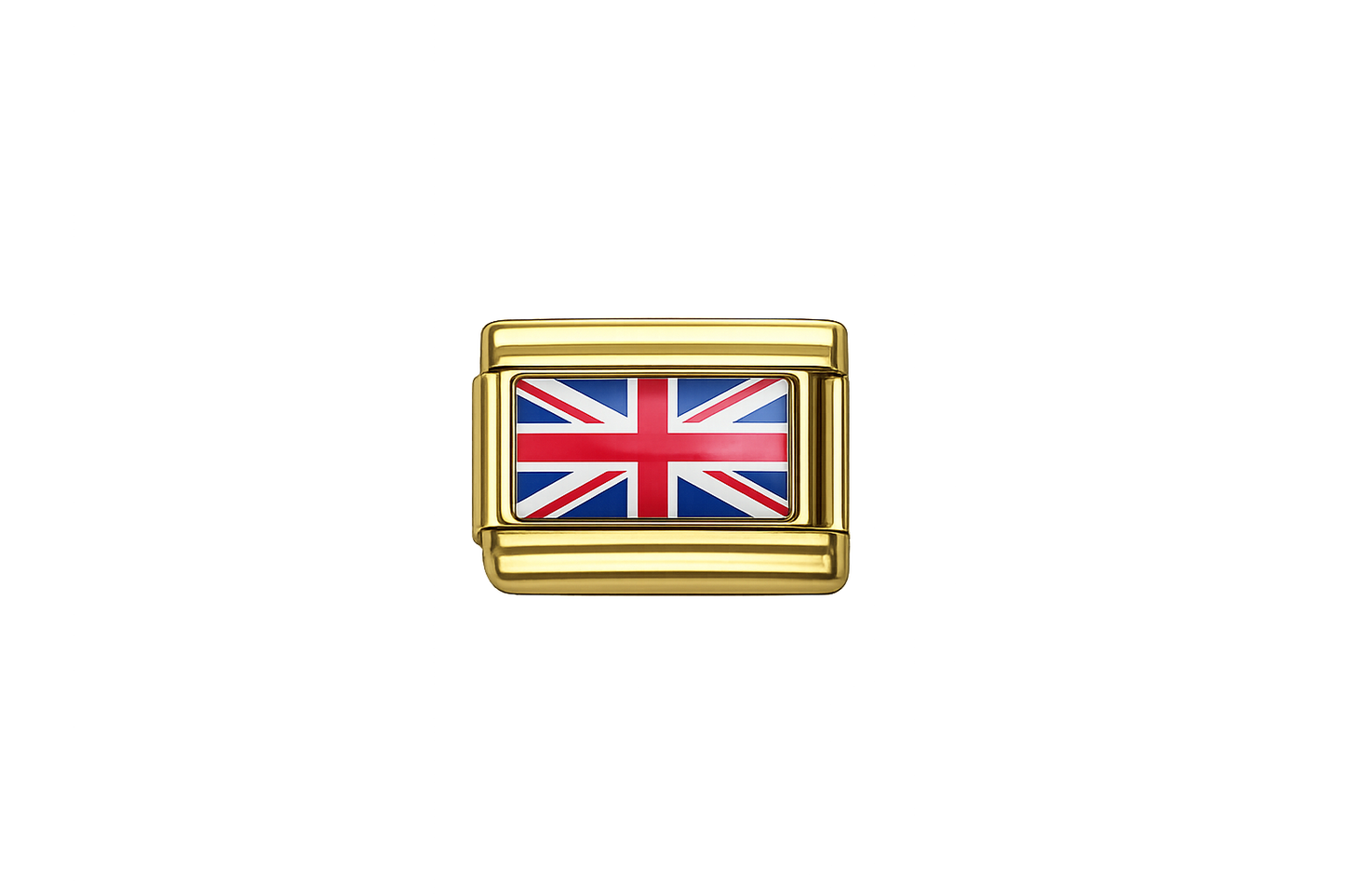 Union jack flag Italian Charm — Gold