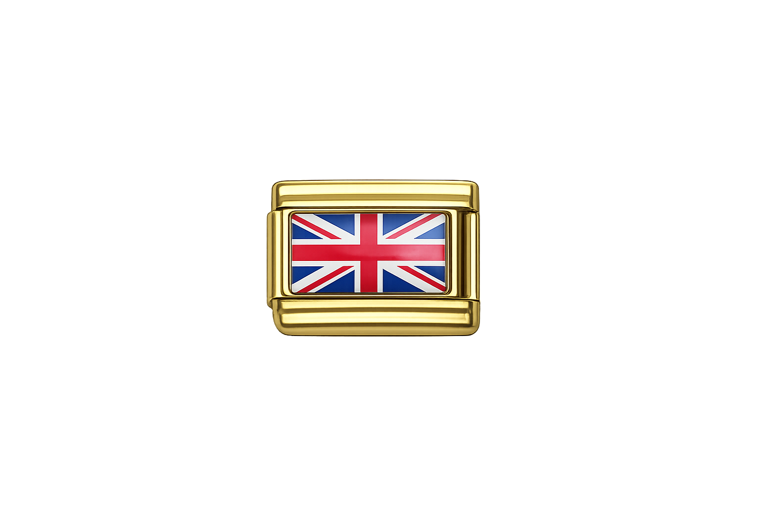 Union jack flag Italian Charm — Gold
