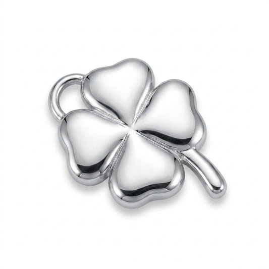 White Enamel Clover Charm