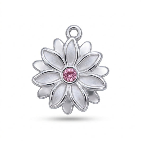 White Enamel Daisy Charm