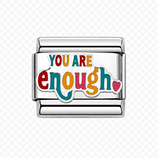 You are enough Italian Charm — Silver