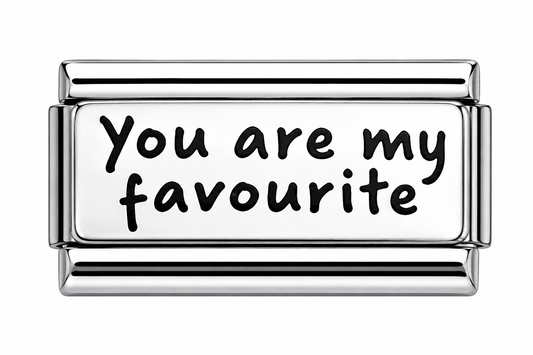 You are my favorite double Italian Charm — Silver